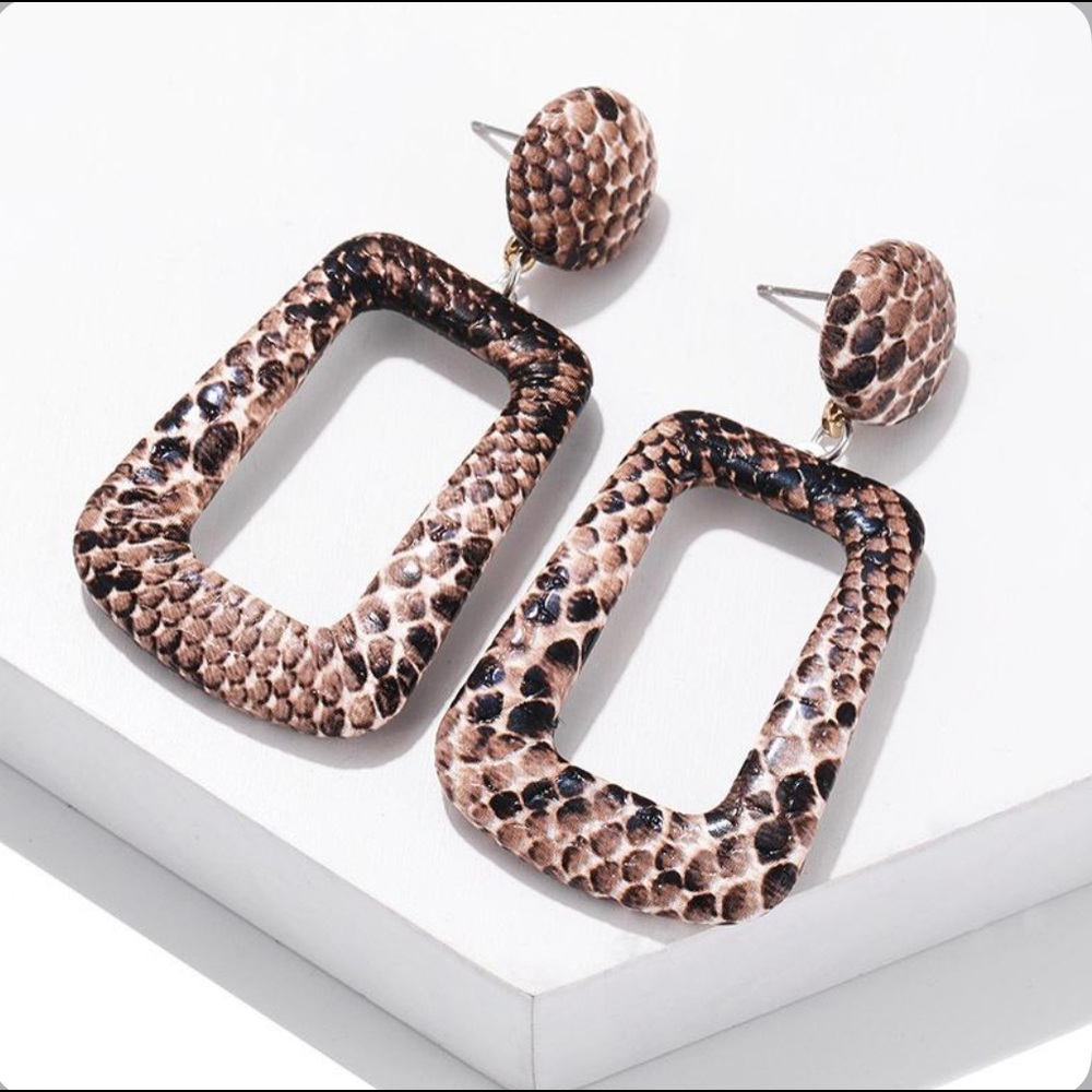 Animal Print Dangle Earrings